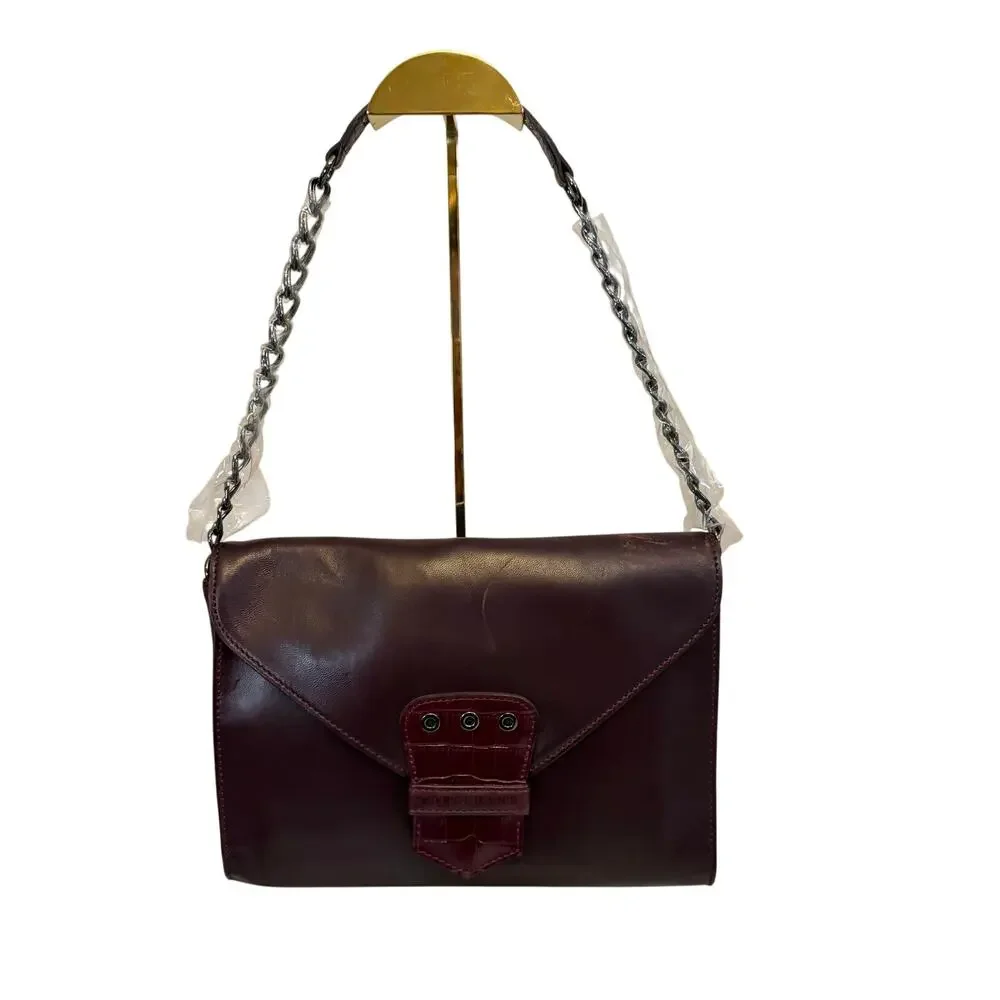 LongChamp x Kate Moss Satchel Handbag Purse Leather Chain Strap Quiet Luxury
